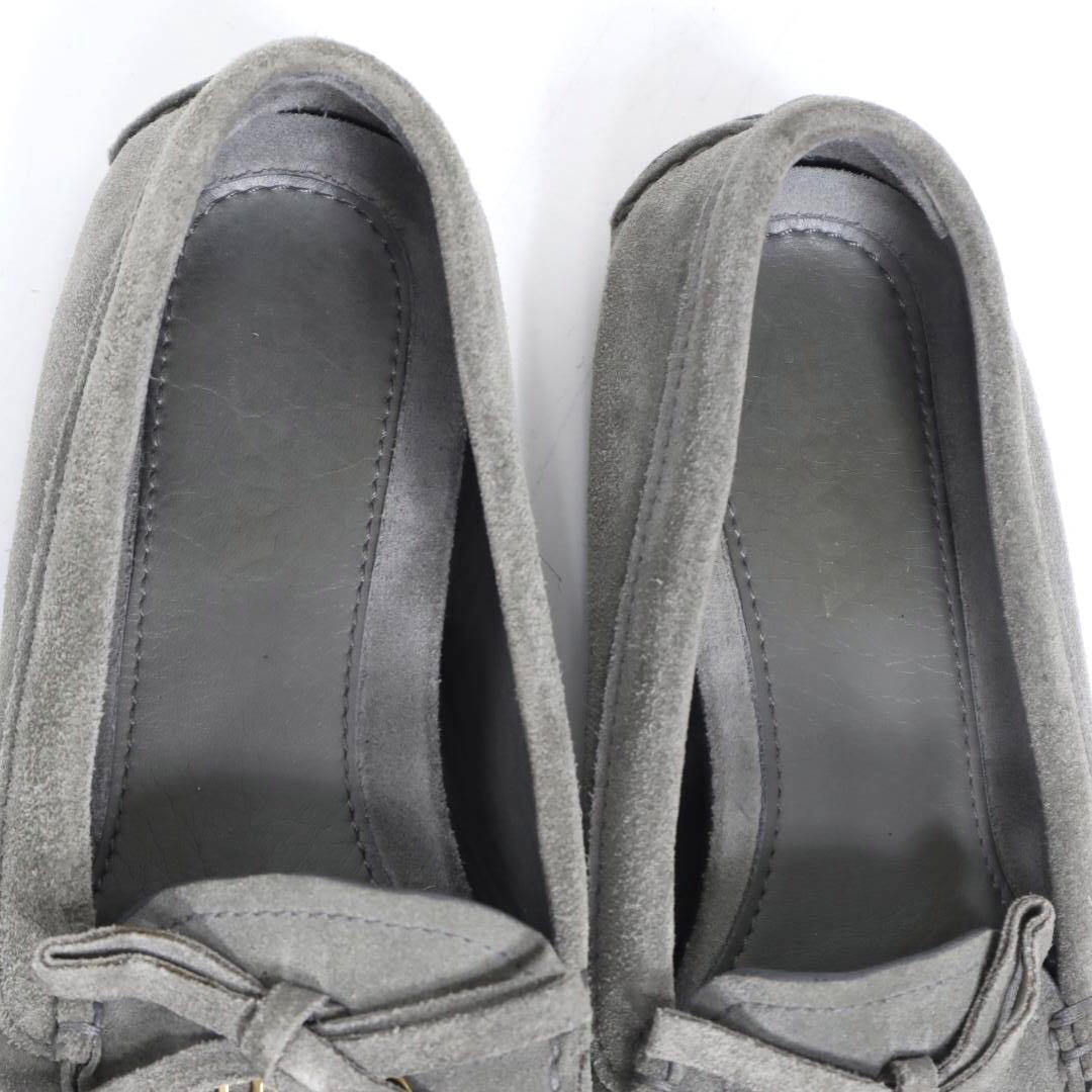 PRADA プラダ ロゴ金具付 リボントゥ スエード ドライビングシューズ 35