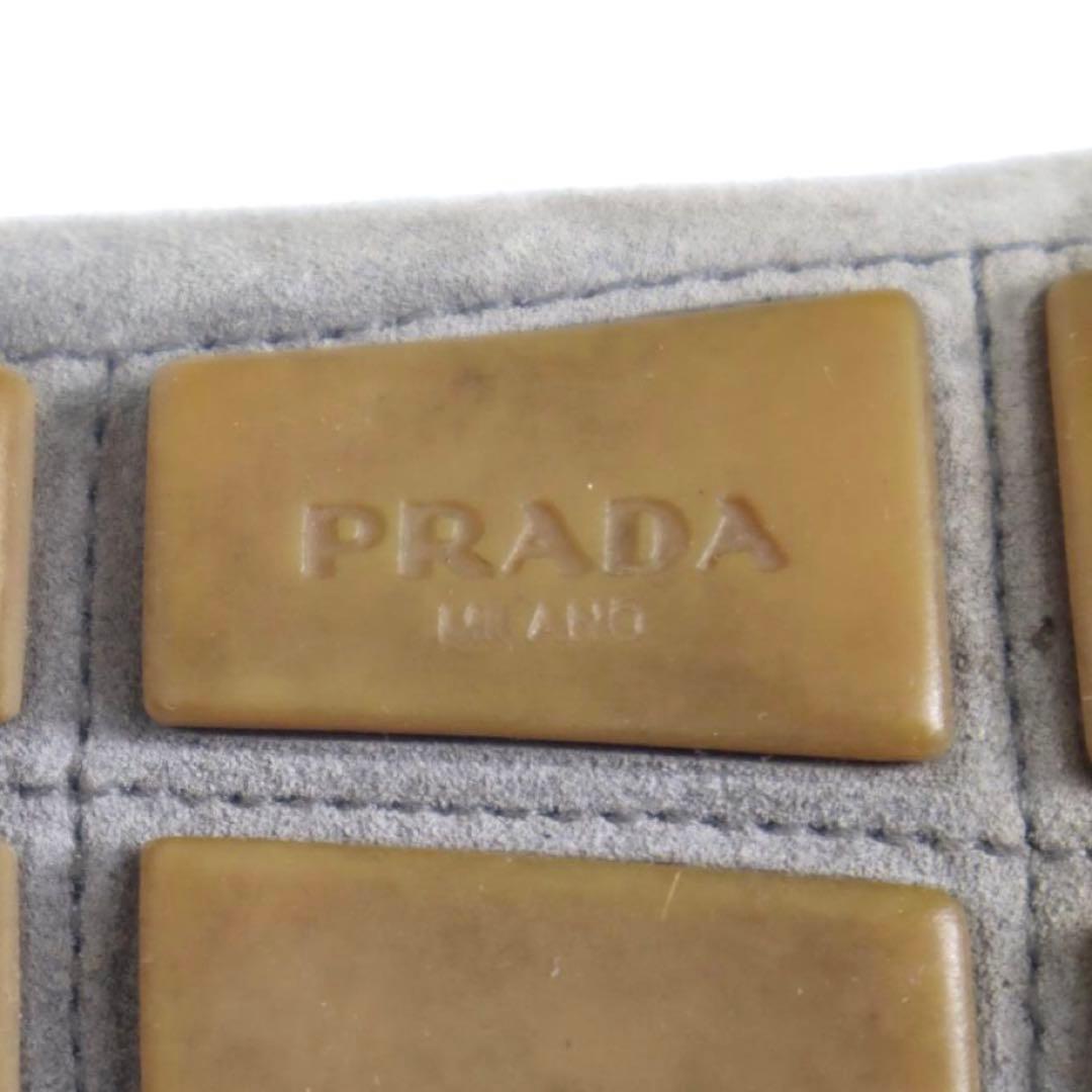 PRADA プラダ ロゴ金具付 リボントゥ スエード ドライビングシューズ 35