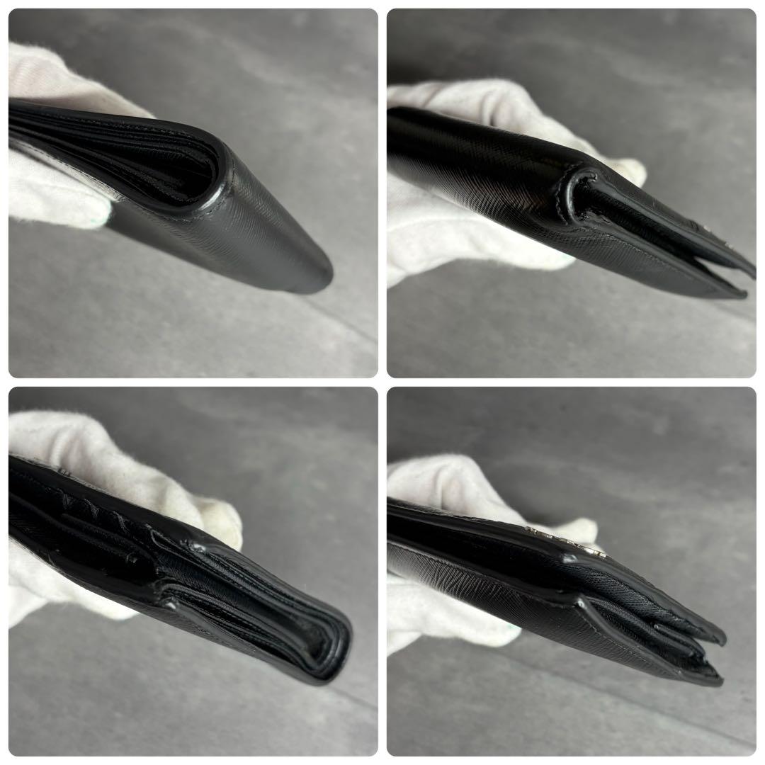 【RFID搭載】PRADA 二つ折り財布 サフィアーノレザー 黒 メンズ 箱付き