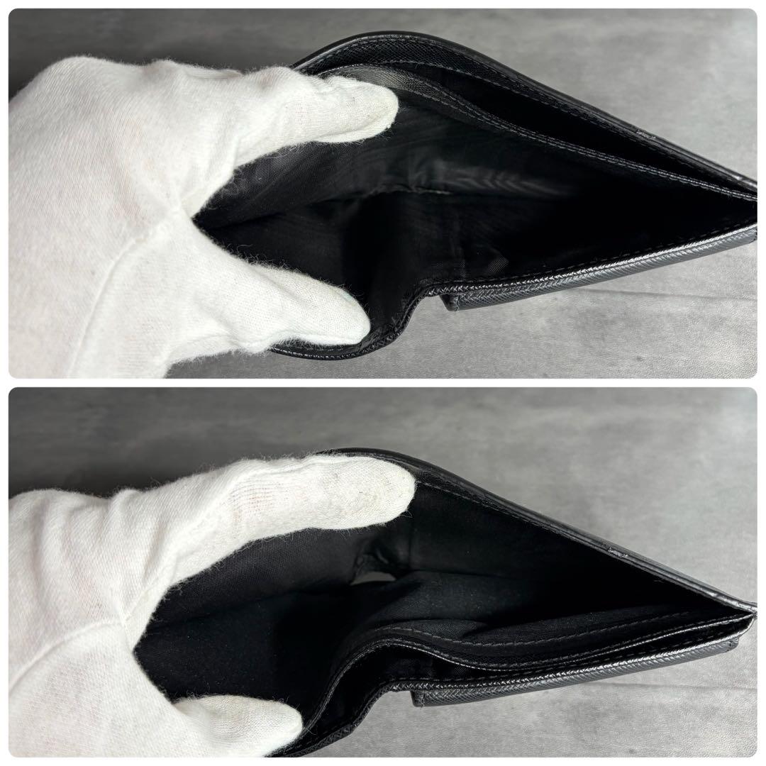 【RFID搭載】PRADA 二つ折り財布 サフィアーノレザー 黒 メンズ 箱付き