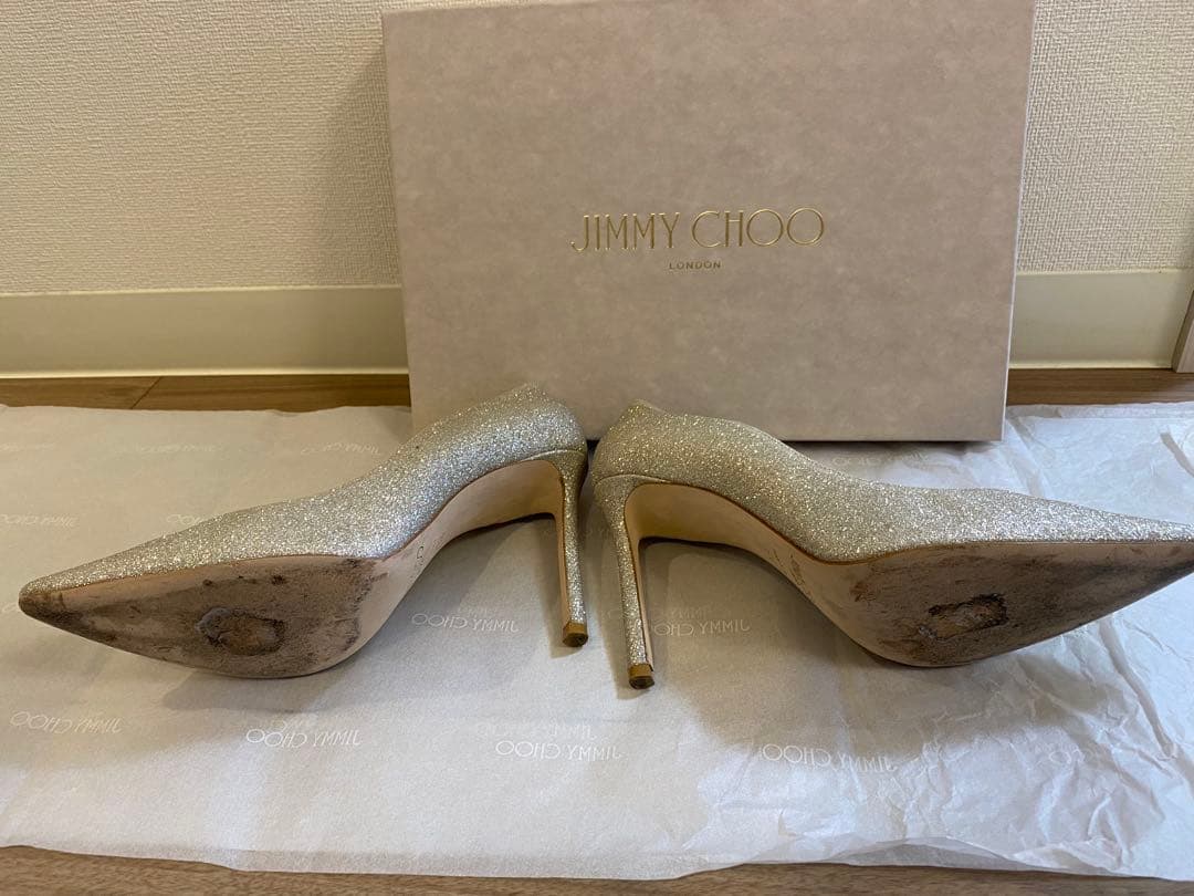 【値下げしました】JIMMY CHOO Romy100 Platinum Ice