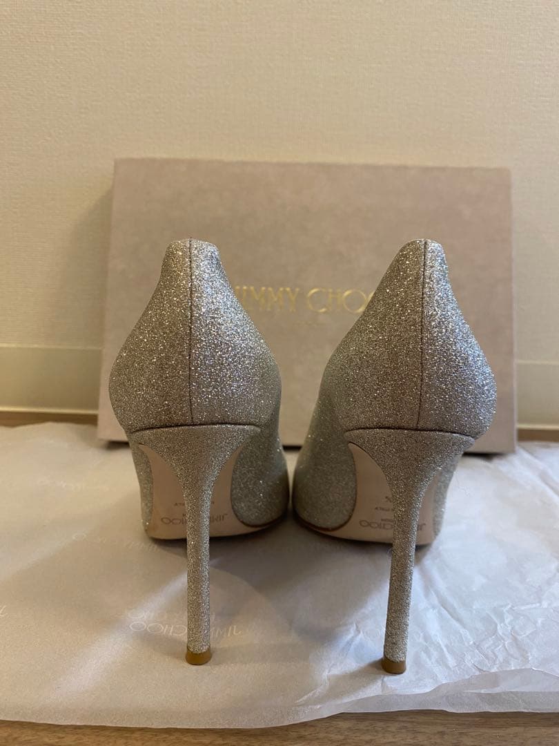 【値下げしました】JIMMY CHOO Romy100 Platinum Ice