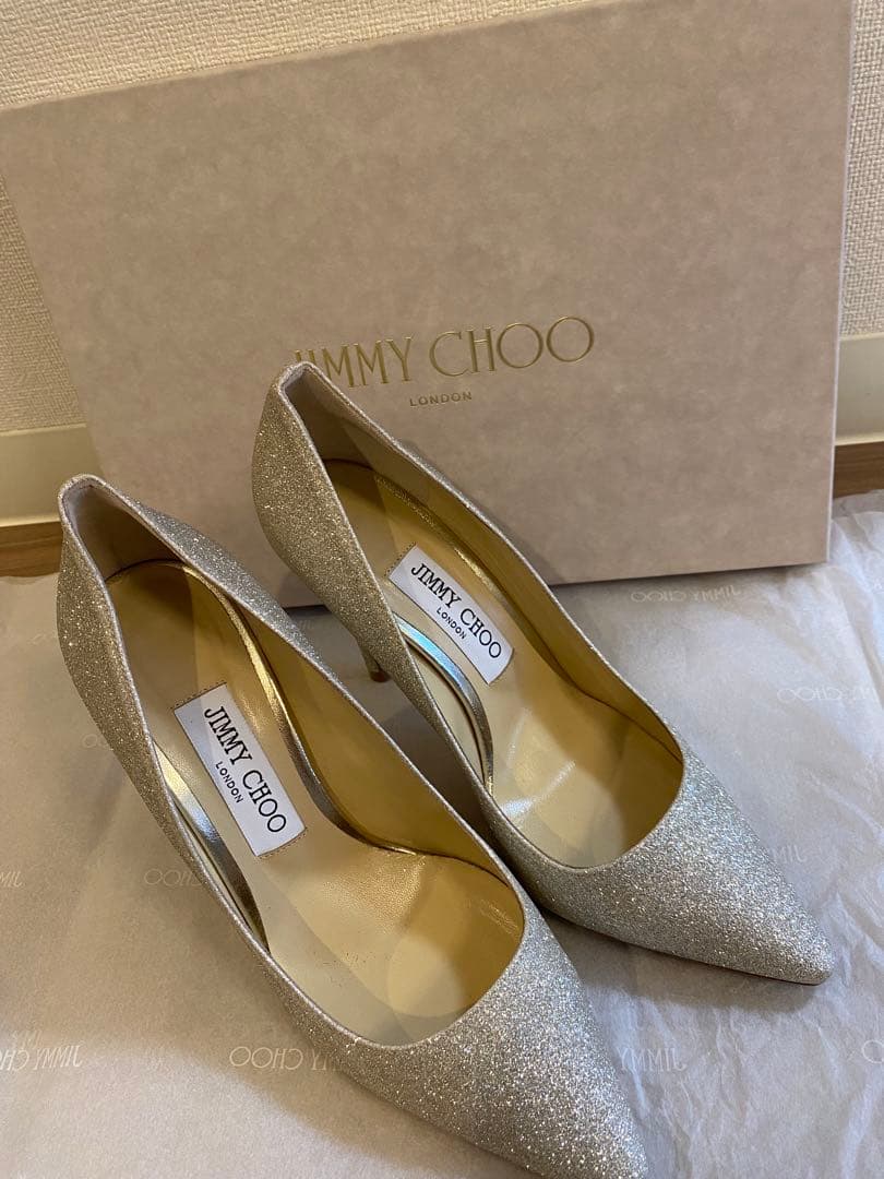 【値下げしました】JIMMY CHOO Romy100 Platinum Ice