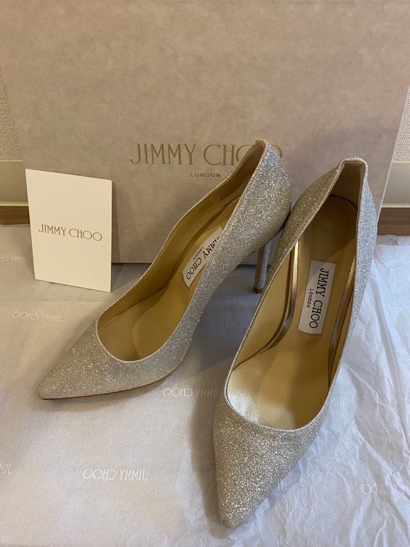 【値下げしました】JIMMY CHOO Romy100 Platinum Ice