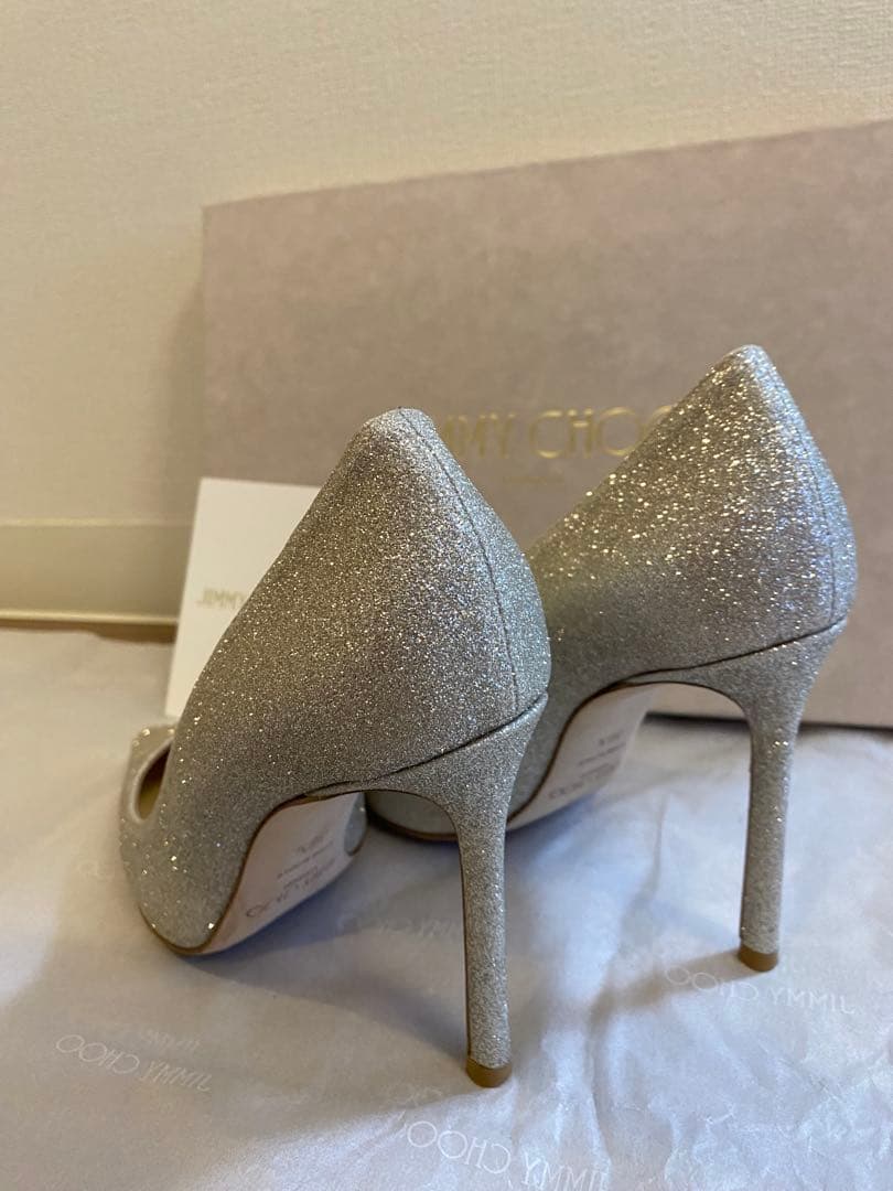 【値下げしました】JIMMY CHOO Romy100 Platinum Ice