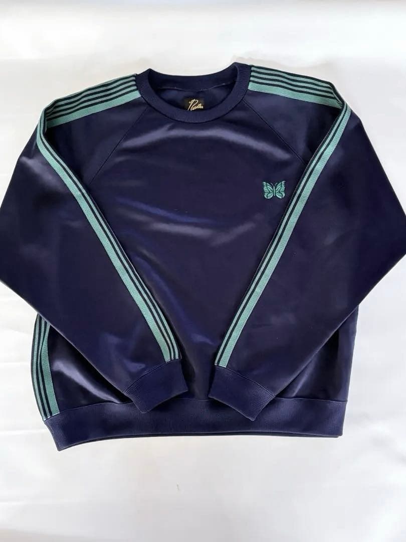 Needles ニードルズ　ネイビー スウェット ジャージ　トラッククルーネック