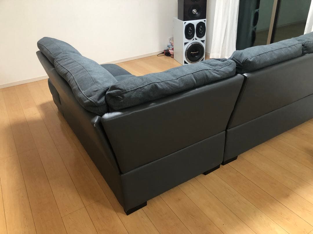 ニトリ　カウチソファ　ダークグレー L字型 コーナーソファ