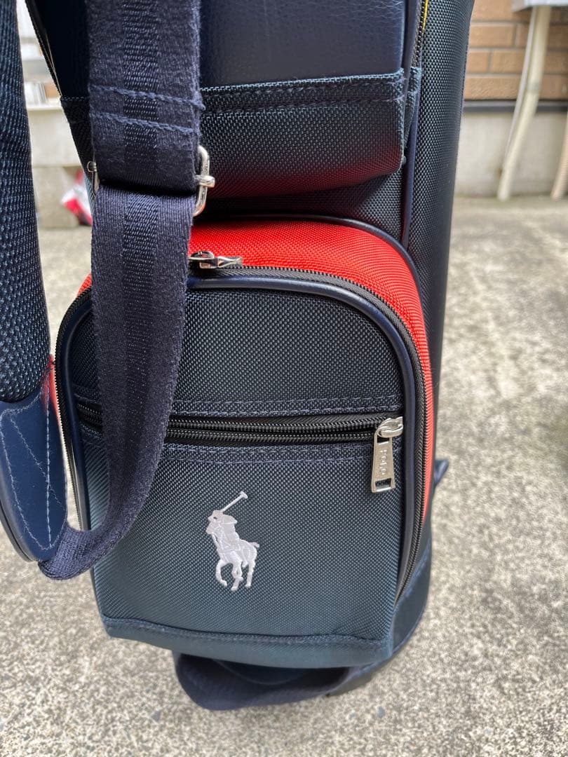 POLO キャディバッグ ネイビー/グリーン