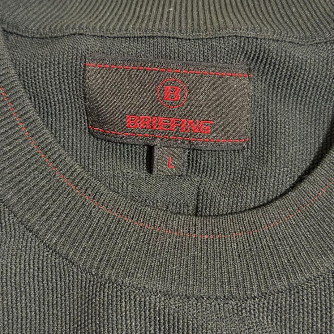 【美品】ブリーフィング：クルーネックニット／Lサイズ／ブラック