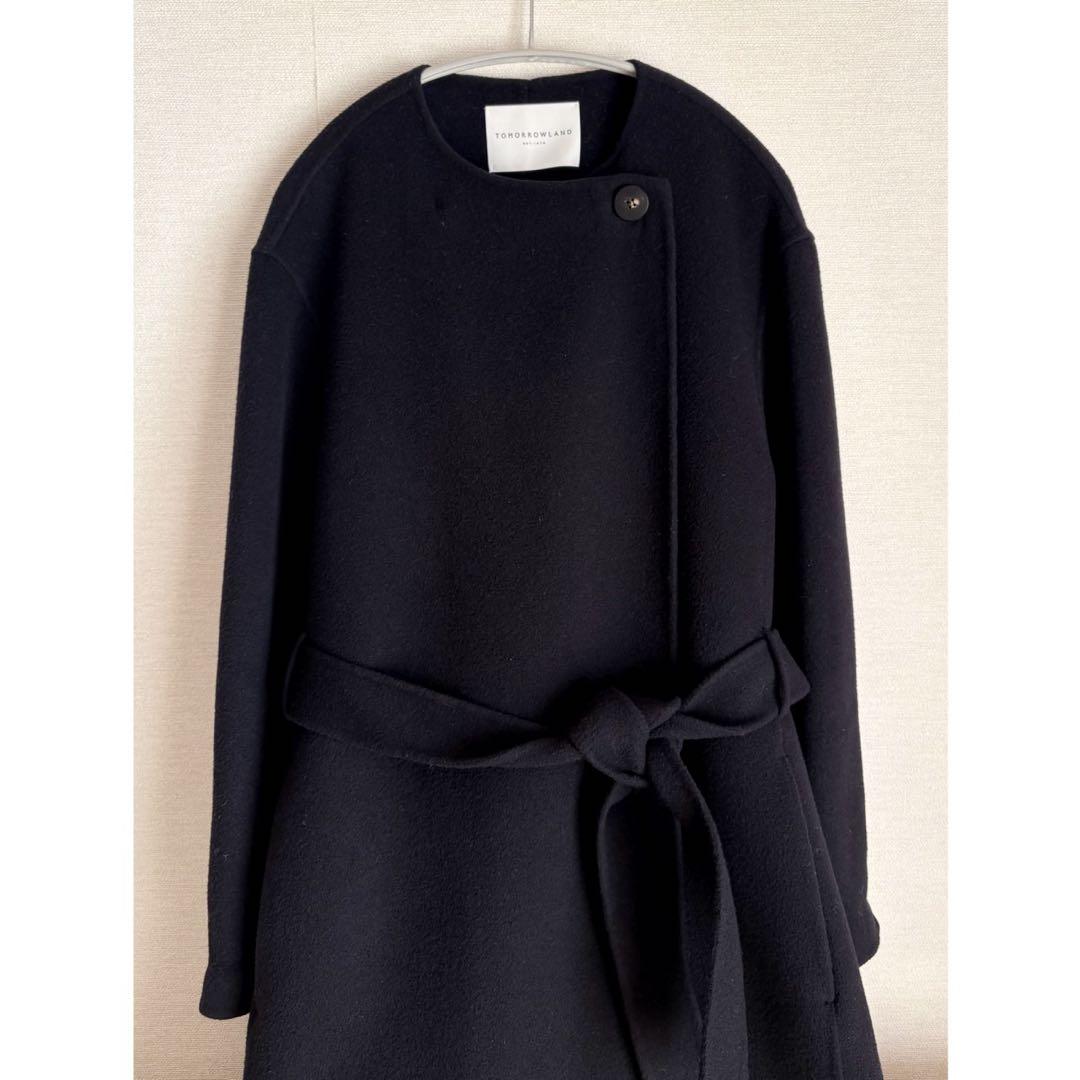 トゥモローランド　プレミアムウールリバーノーカラーコート