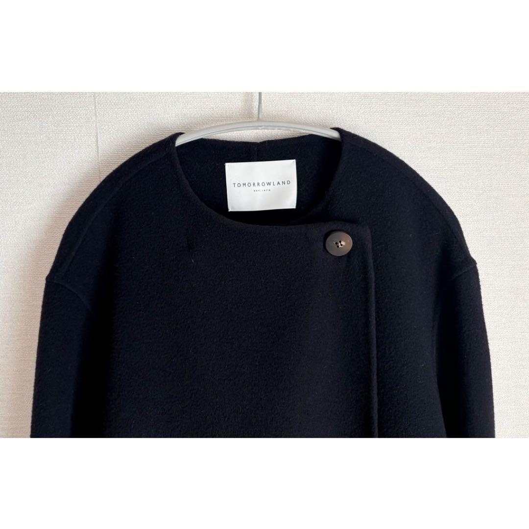 トゥモローランド　プレミアムウールリバーノーカラーコート