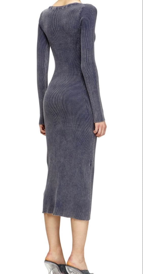 DIESEL ダークブルー Vネック ロングニットワンピース