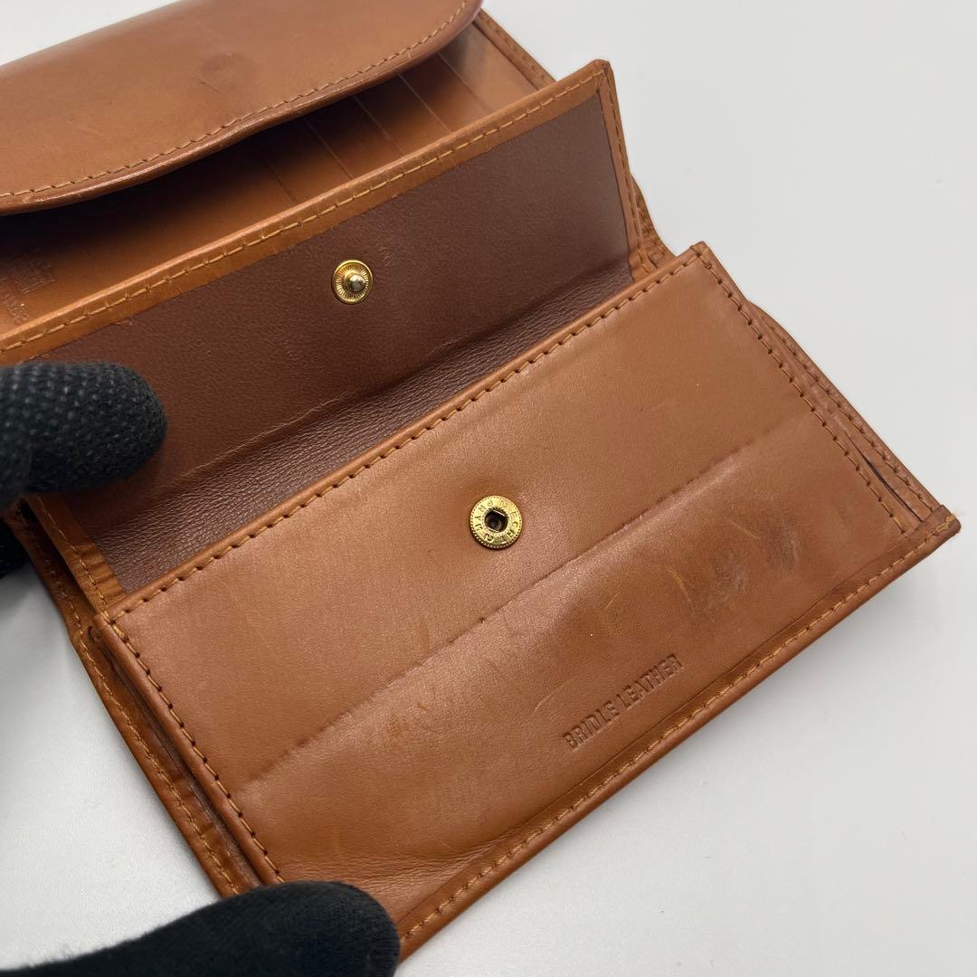 希少 Whitehouse Cox 三つ折り財布 ブラウン ブライドルレザー