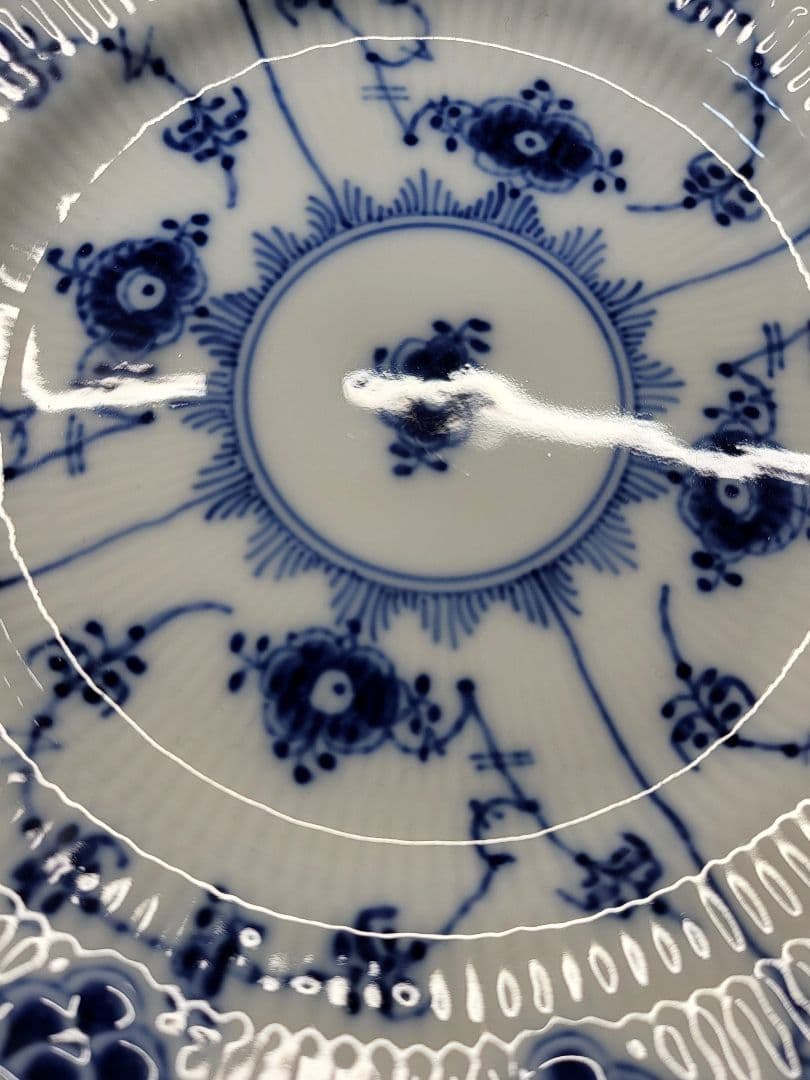 濃い✨ロイヤルコペンハーゲン ブルーフルーテッド フルレース プレート17 皿