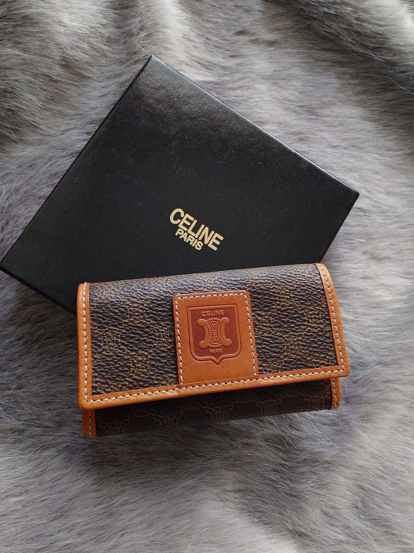 【極美品】【CELINE】6連キーケース マカダム柄 PVC ヴィンテージ