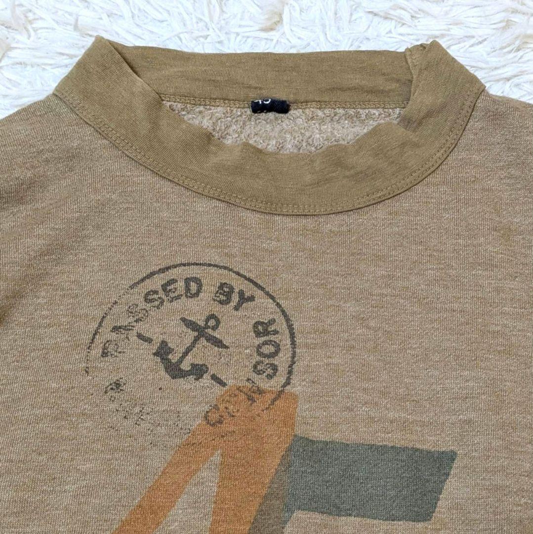 45R 裏毛deレイヤードロゴの908Tシャツ ベージュ M