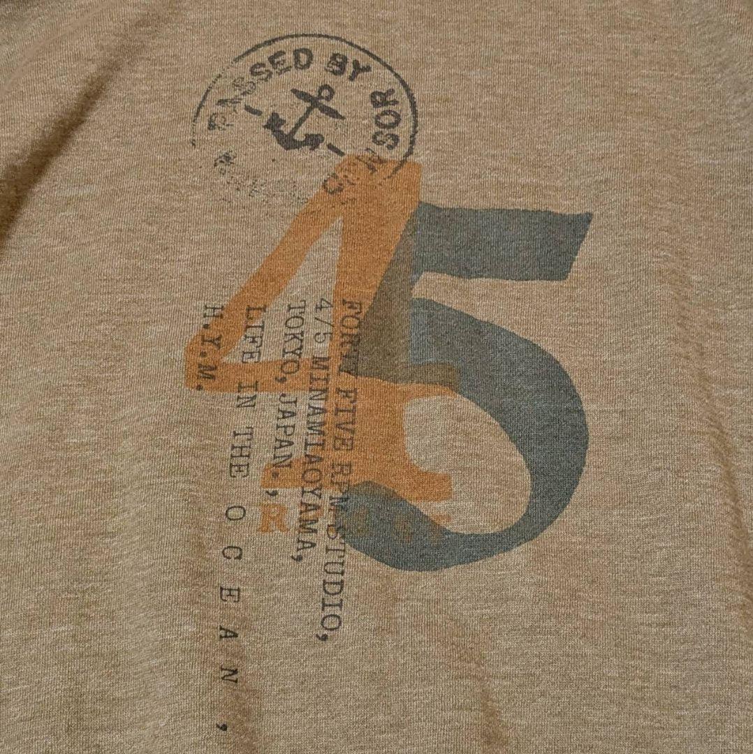 45R 裏毛deレイヤードロゴの908Tシャツ ベージュ M