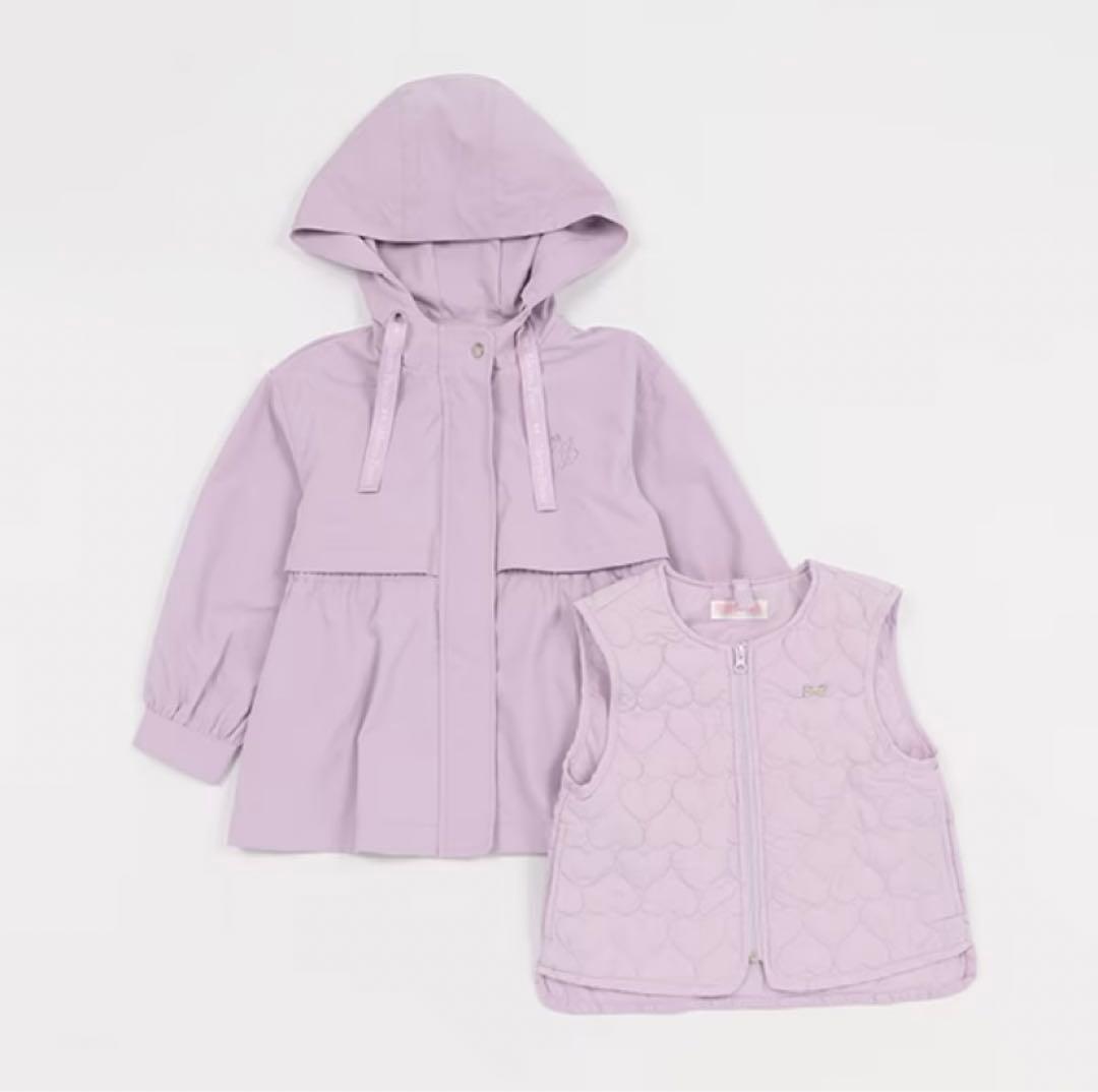 メゾピアノ キルトライナー付3wayマウンテンパーカー撥水加工　120cm