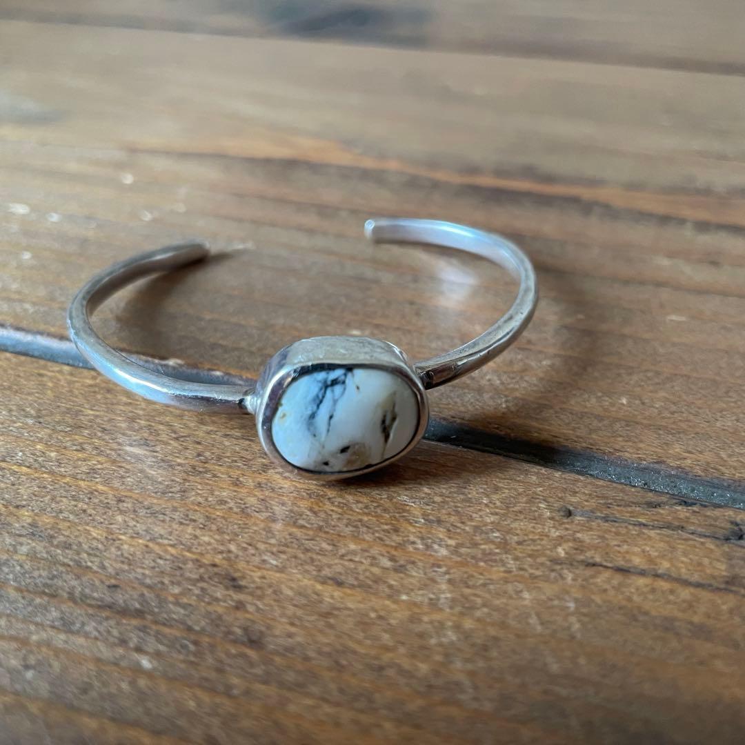 accessories mau☆ホワイトバッファローシルバーバングル