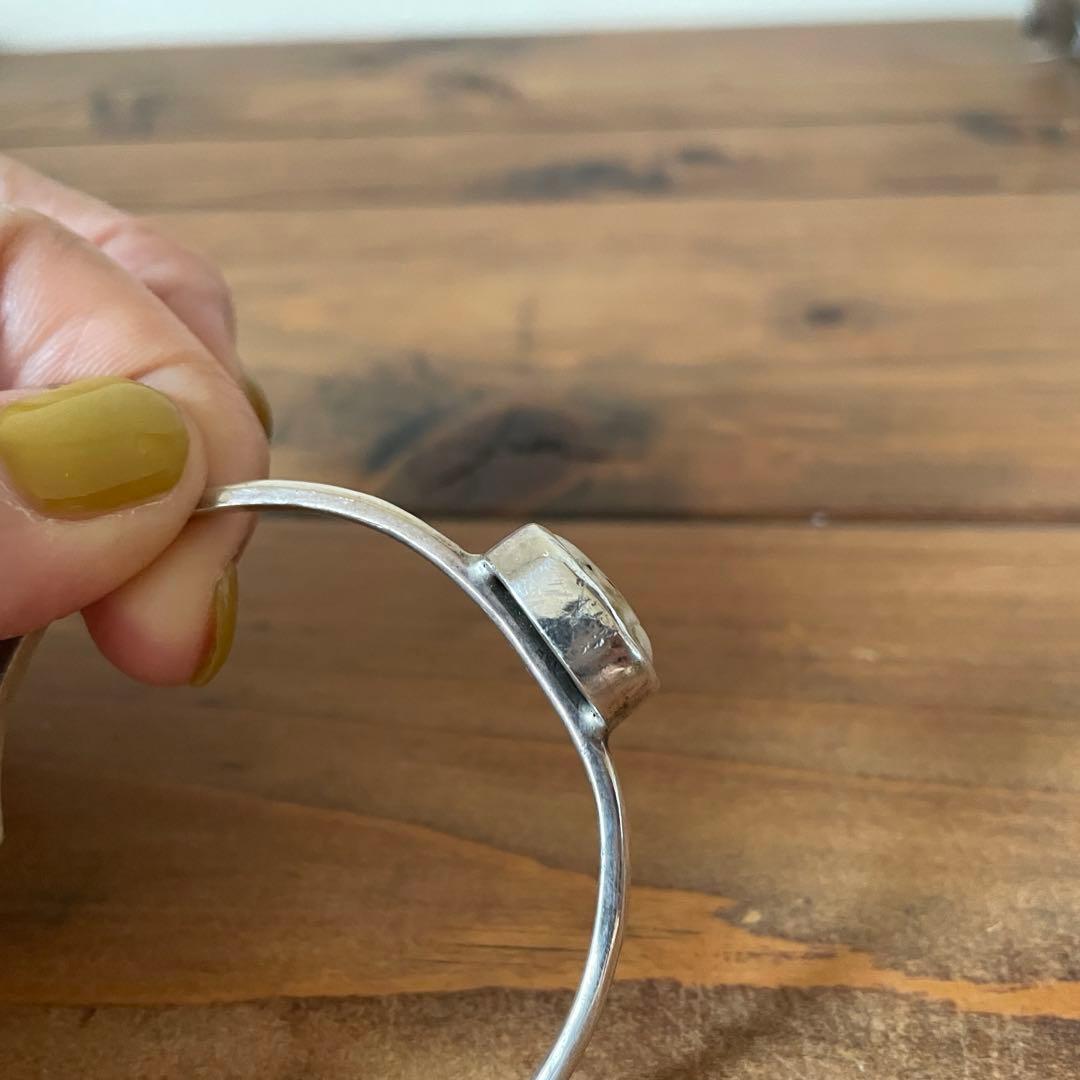 accessories mau☆ホワイトバッファローシルバーバングル