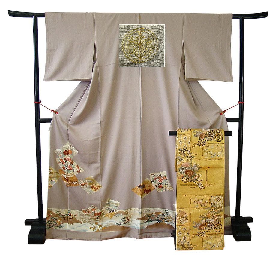 金彩加工染 色留・訪問着＆袋帯・帯〆・帯揚げセット（正絹）仕立上り＜D656＞