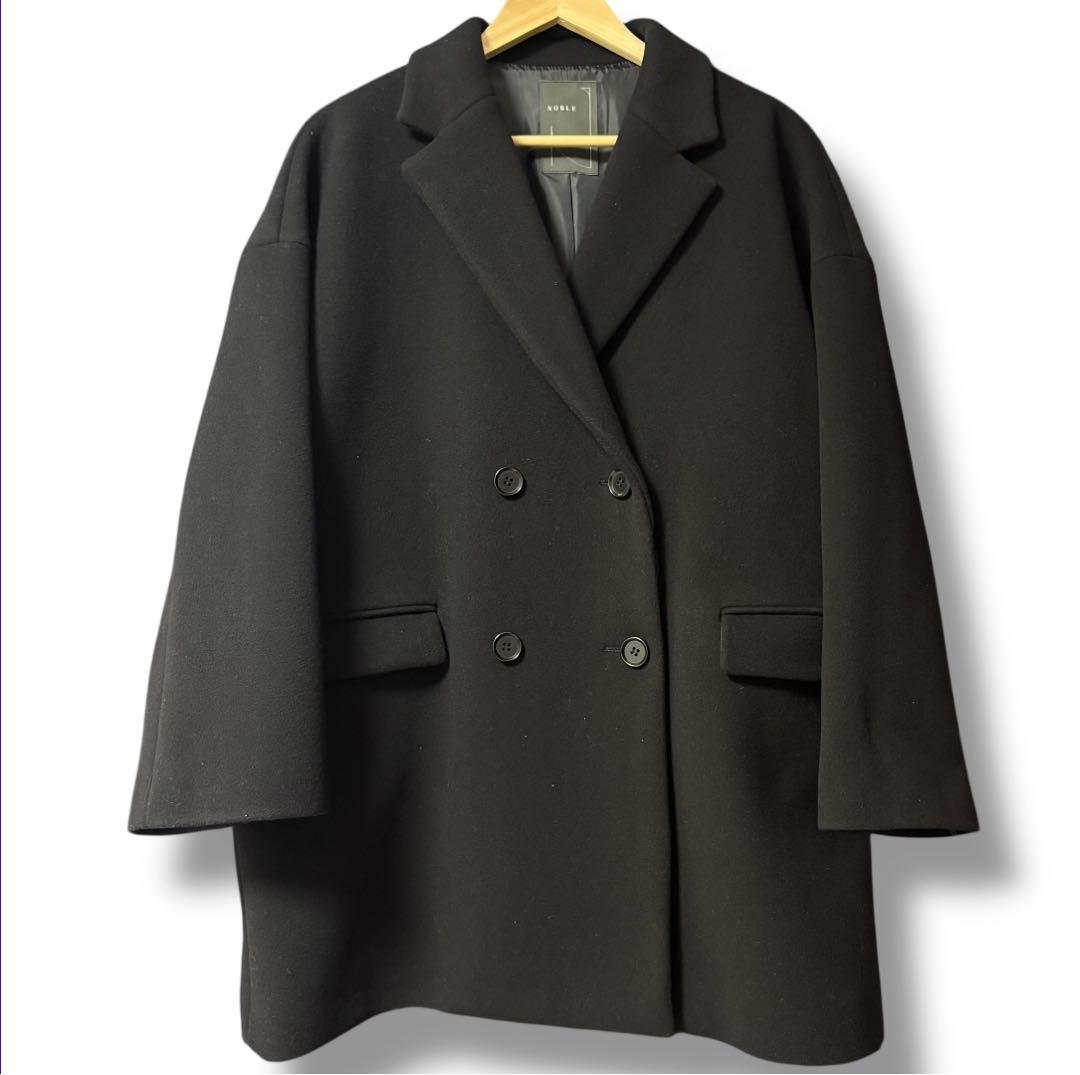 【極美品】NOBLE MTRオーバーPコート38 黒 ブラック