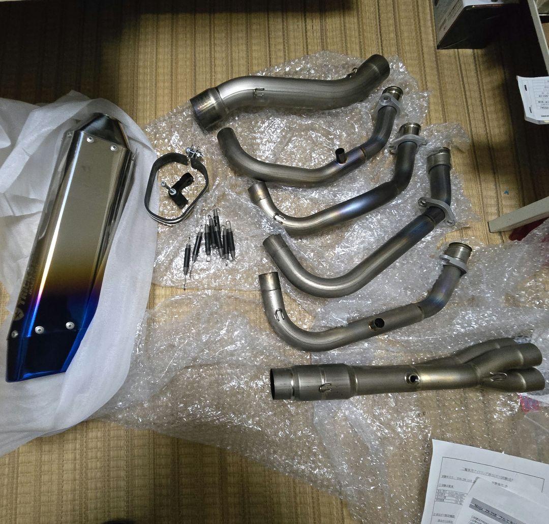 ず*ぺ様 zx25rトリックスター政府認証イカヅチ焼きチタンフルエキマフラー中古