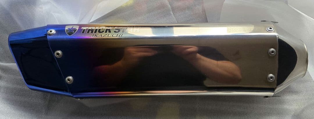 ず*ぺ様 zx25rトリックスター政府認証イカヅチ焼きチタンフルエキマフラー中古