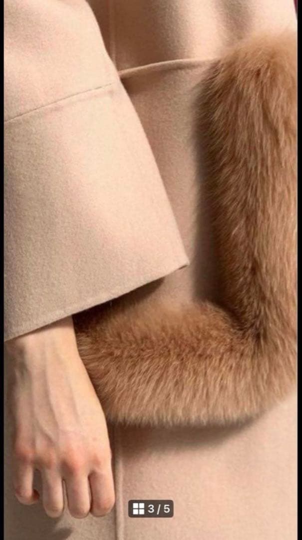 【美品】DRAWER ケヌキファーポケットノーカラーコート　ブラック　34