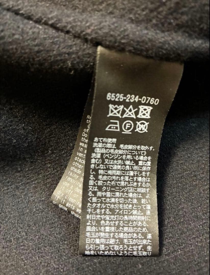 【美品】DRAWER ケヌキファーポケットノーカラーコート　ブラック　34