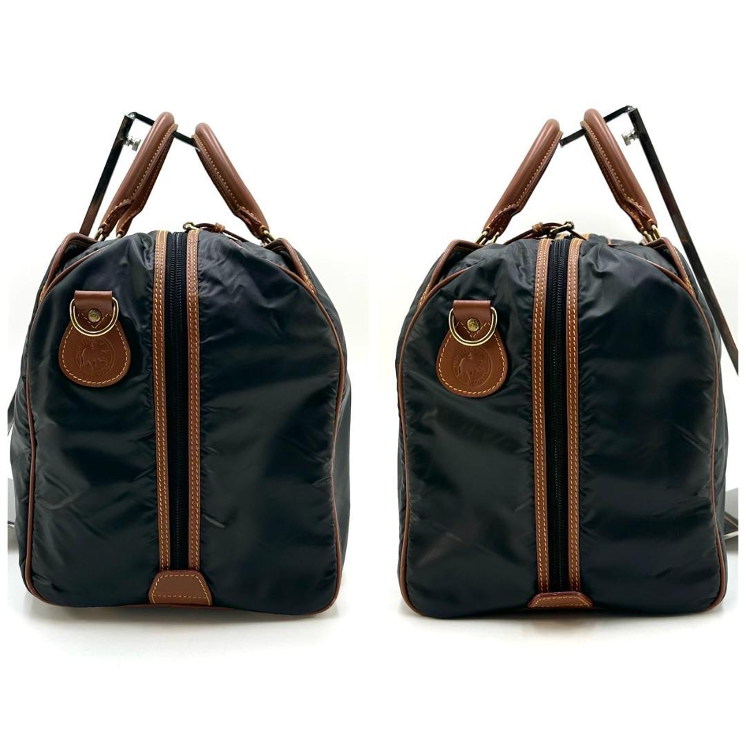 ハンティングワールド 2way仕様 ボストンバッグ 旅行用バッグ 大容量 濃紺