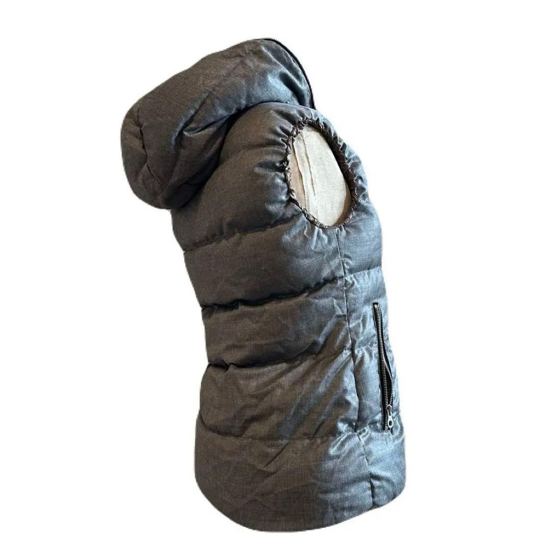 DUVETICA グレー フード付きダウンベスト 42 L