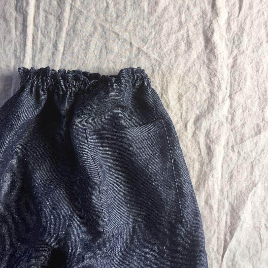 リネンデニムのもんぺ　インディゴキナリ