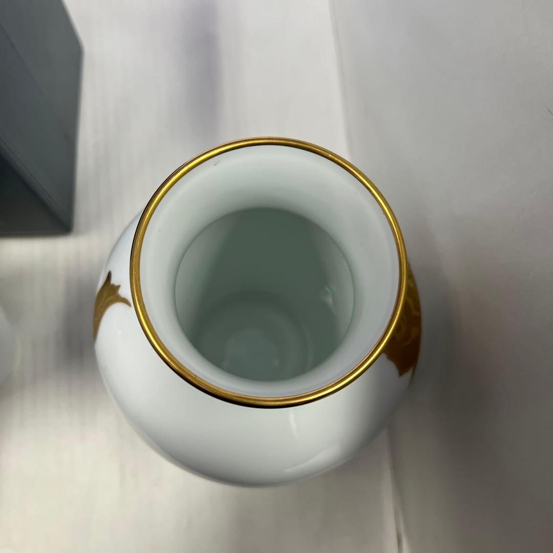 大倉陶園　金彩 金蝕薔薇 花瓶