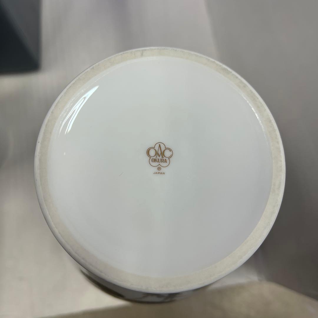 大倉陶園　金彩 金蝕薔薇 花瓶