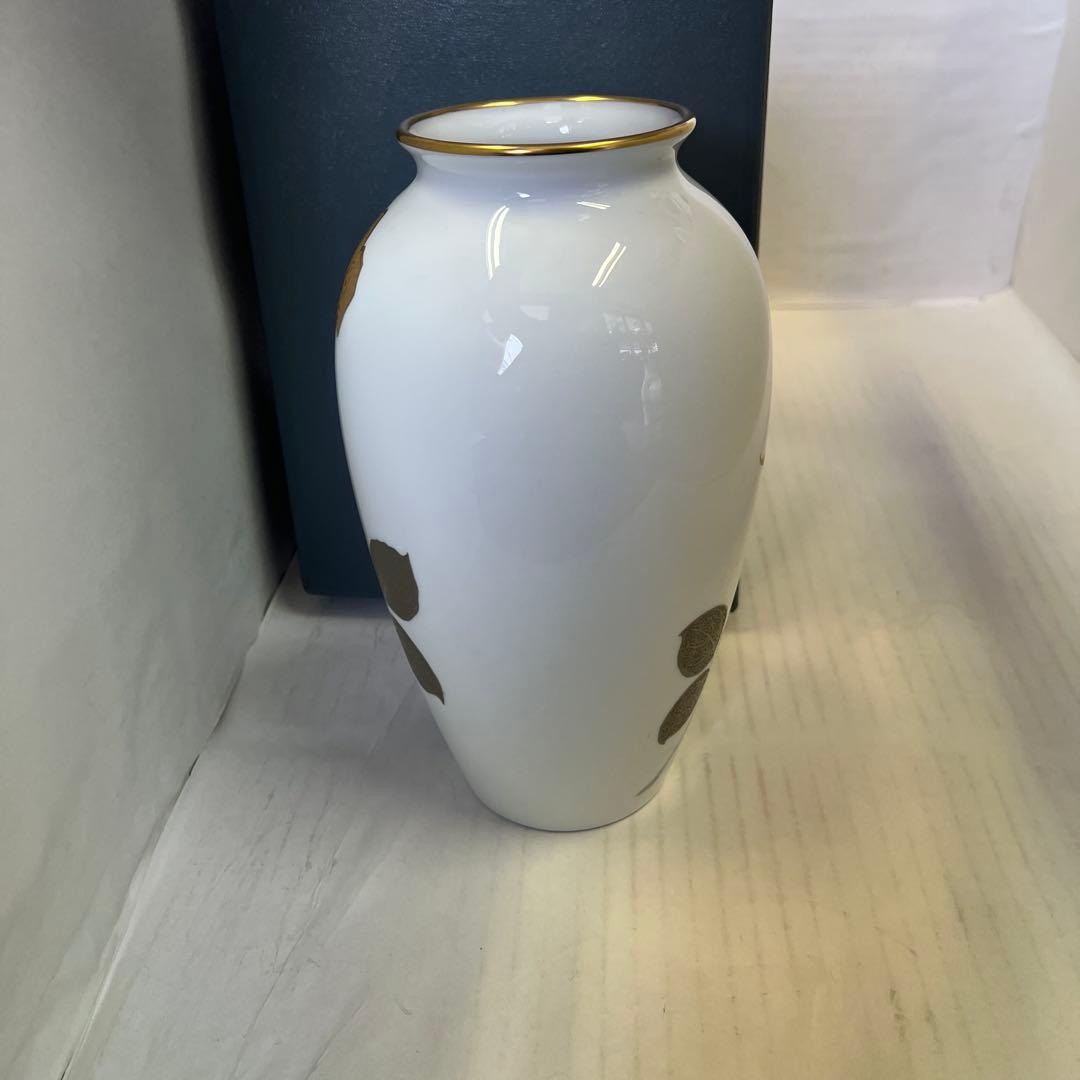 大倉陶園　金彩 金蝕薔薇 花瓶