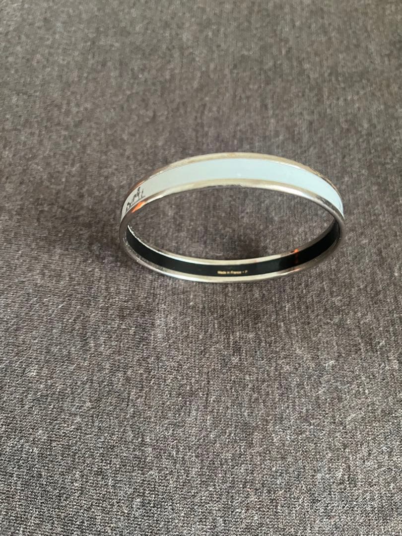 【HERMES】バングル《エマイユ》ブラン／シルバー