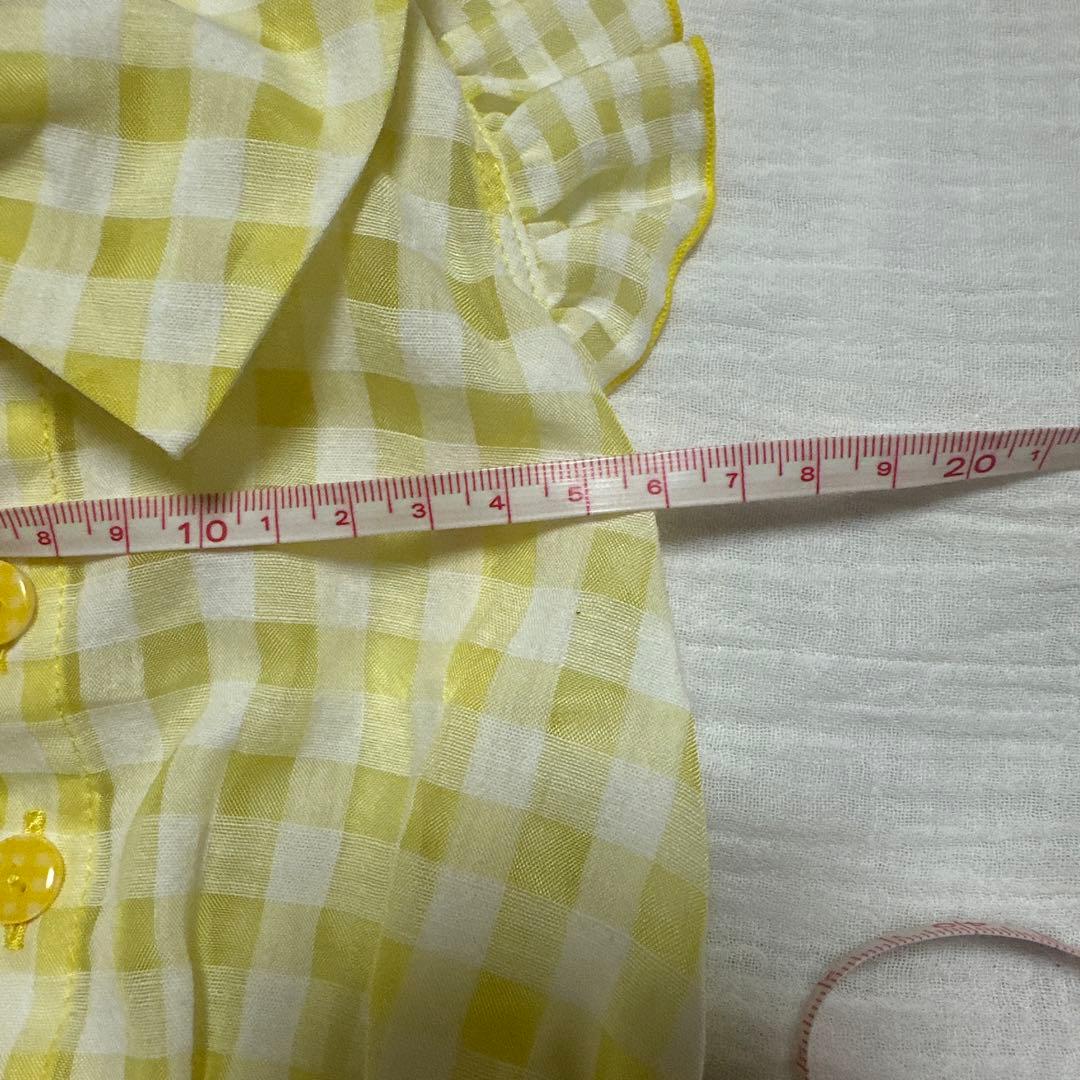 アトリエGGイエローチェックブラウス