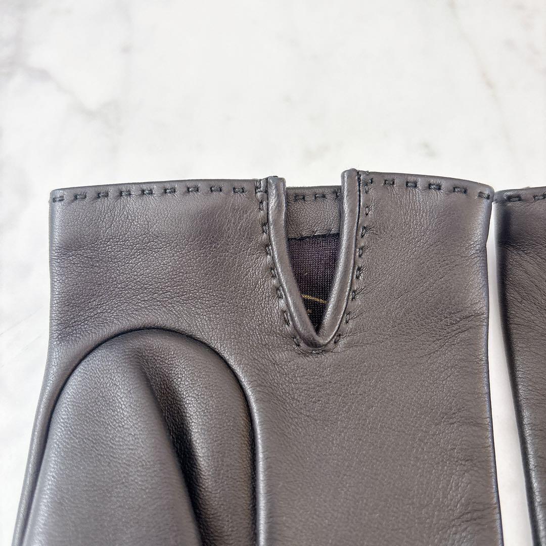 極美品　エルメスレザー手袋　SOYA ソヤ　ゴールドケリー金具　7.5