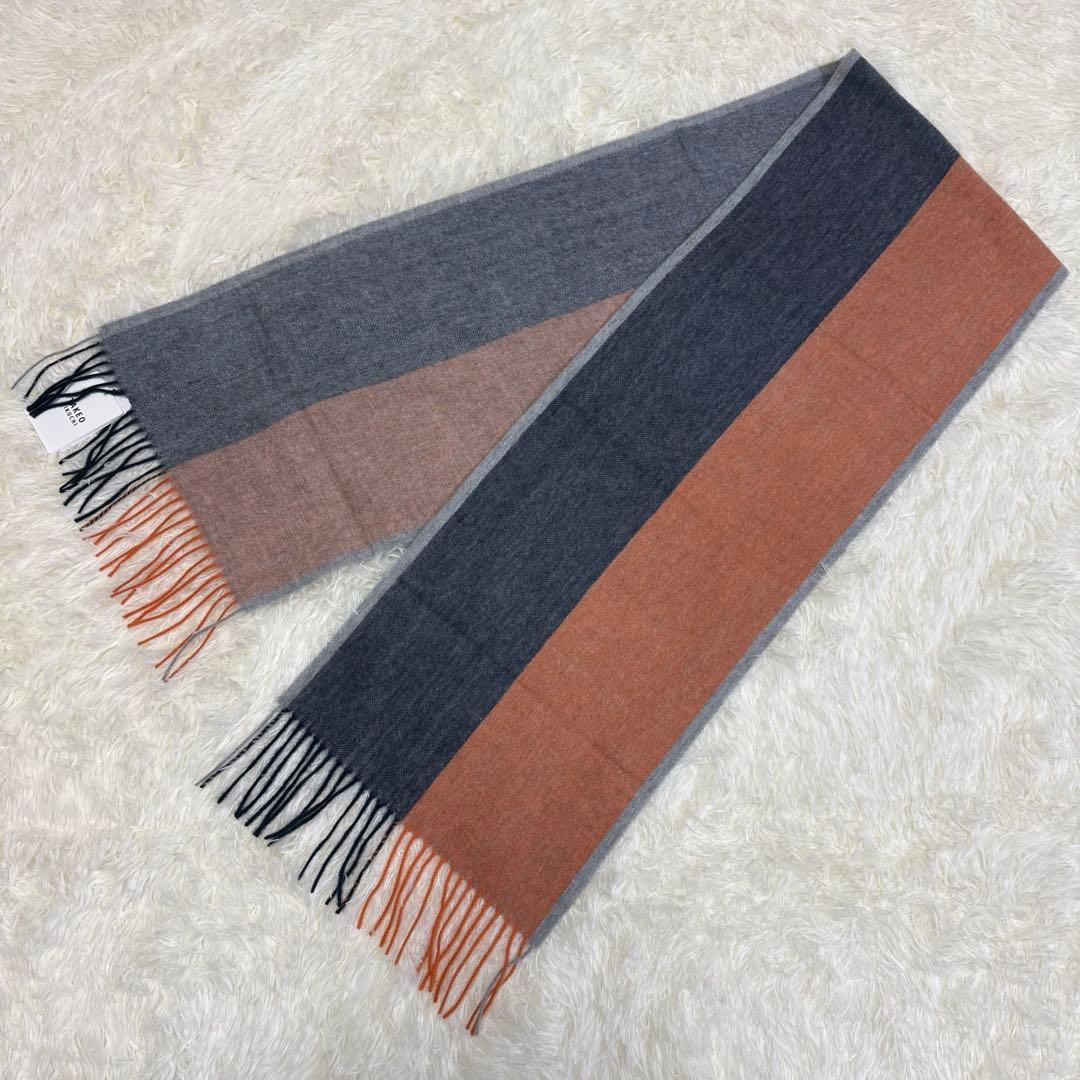 未使用タグ付☆定価16,500TAKEO KIKUCHIカシミヤ100%マフラー