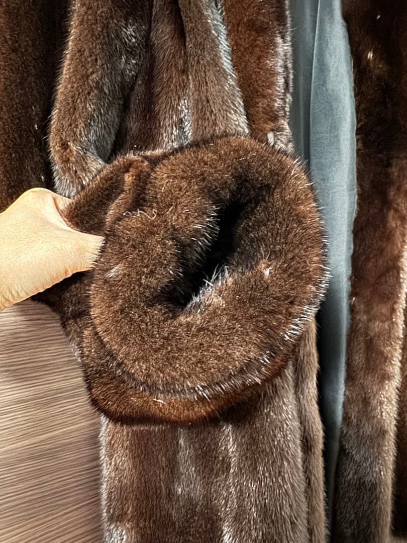 BLACKGLAMA ミンク 毛皮コート リアルファー ブラックグラマ