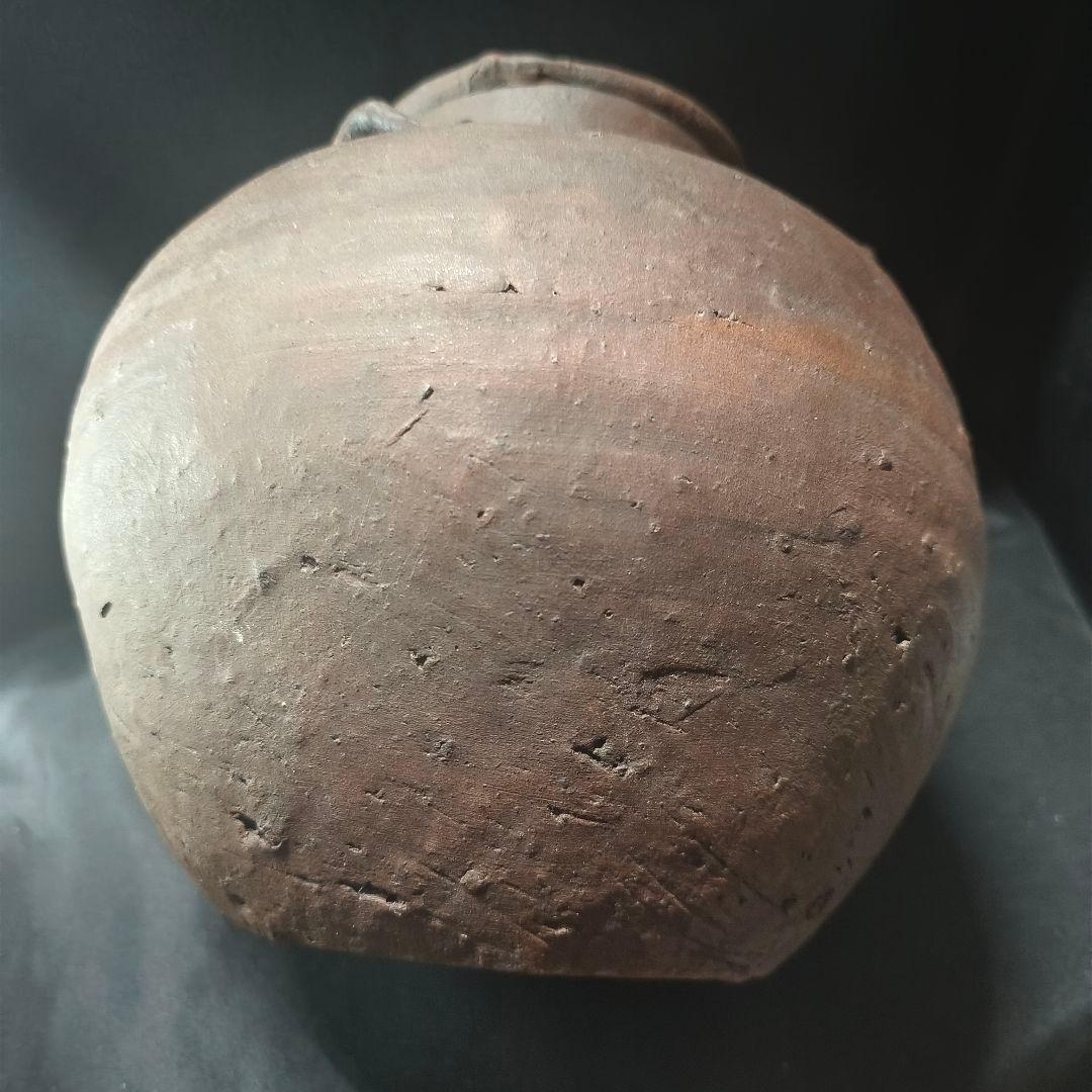 古備前 四耳壺 窯記し 素焼 在銘 桃山時代 古美術品 置物 コレクター放出美品