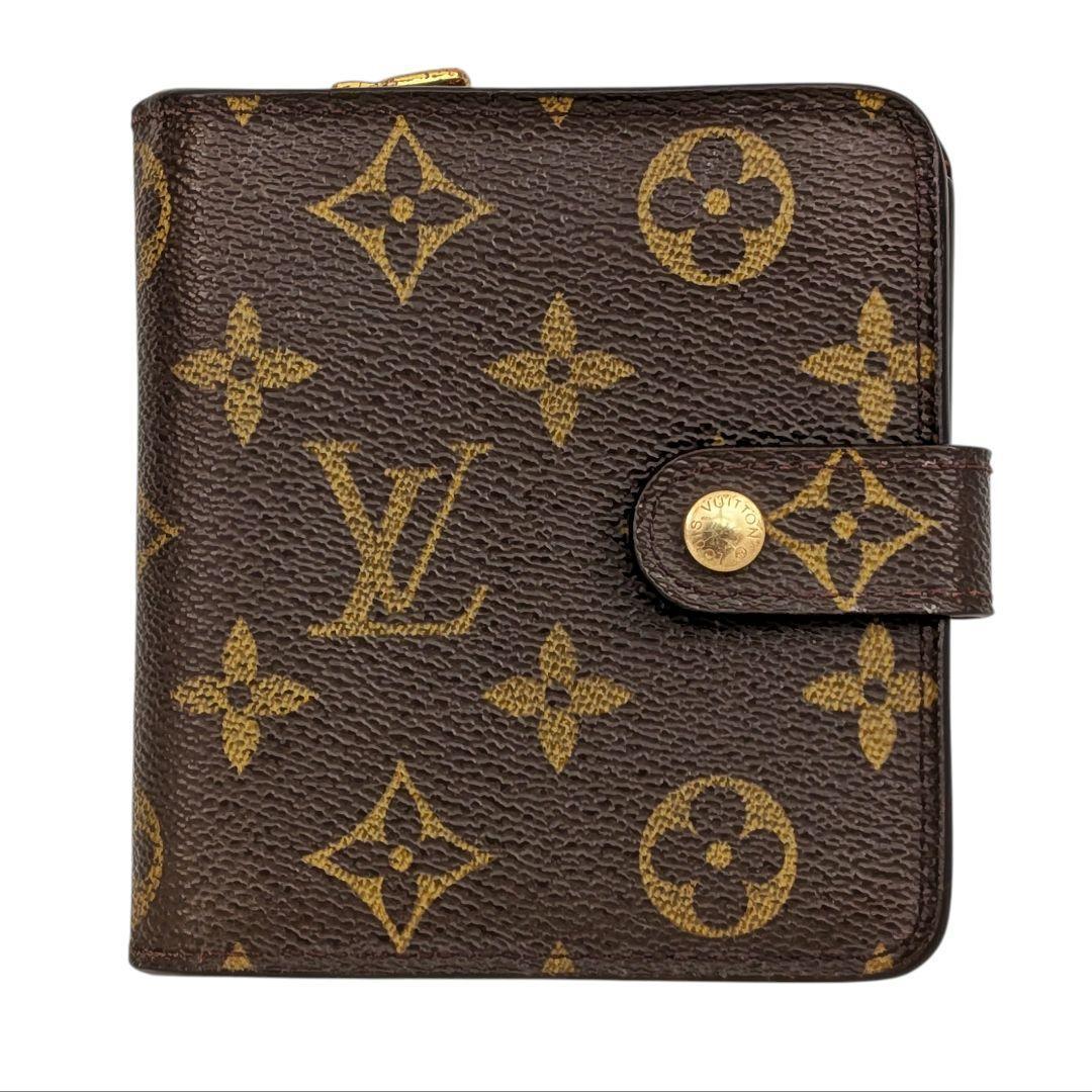 美品 ルイヴィトン モノグラム コンパクトジップ 折り財布 971