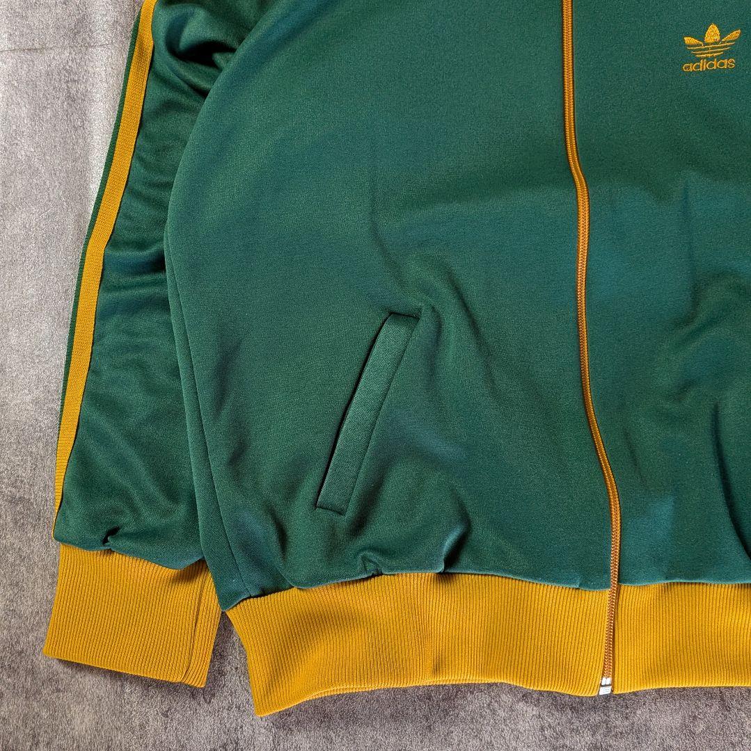 【超希少】西ドイツ80sアディダス デサント製ジャージ 緑×山吹 刺繍ビンテージ