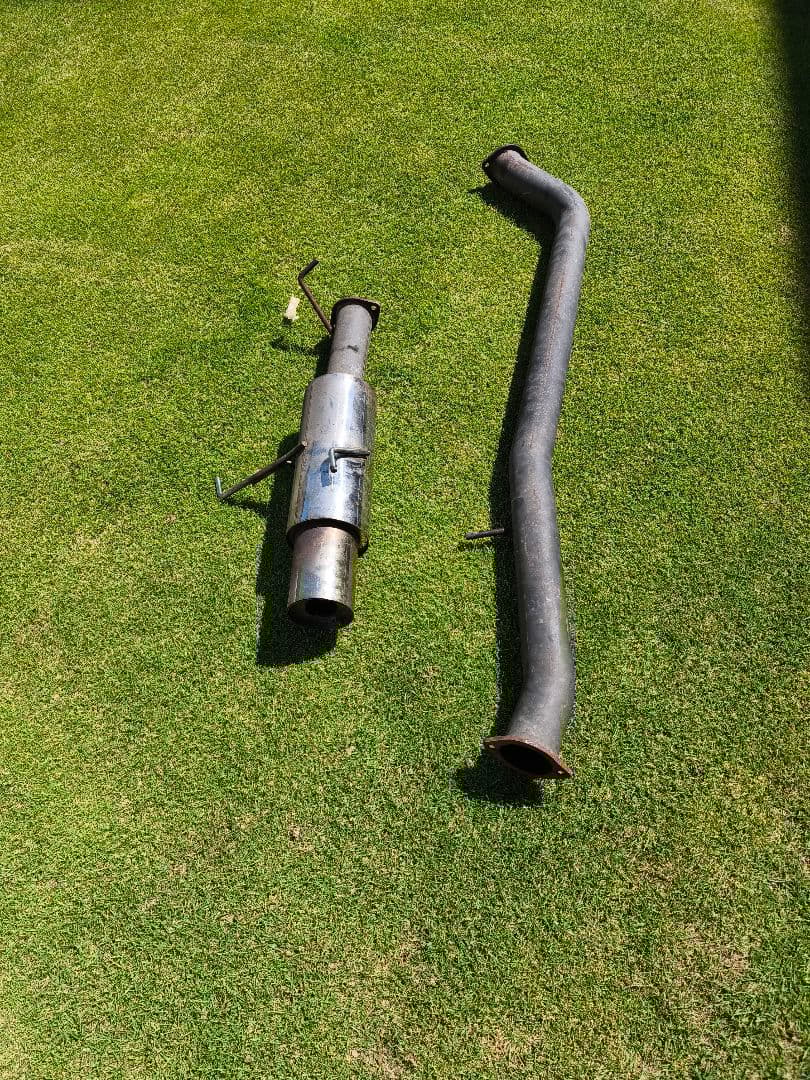 シルビア メーカー不明砲弾マフラー 中間、リアピセット