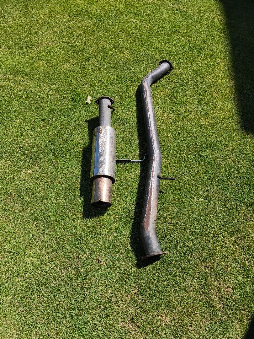 シルビア メーカー不明砲弾マフラー 中間、リアピセット