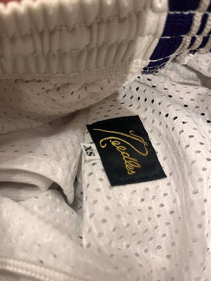 Needles ホワイト サイドストライプ パンツ