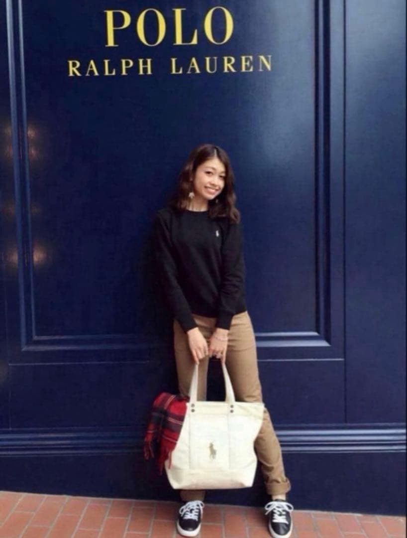 極美品✳︎ポロラルフローレン裏起毛スウェットトレーナー黒サイドリブ白ポニー正規品