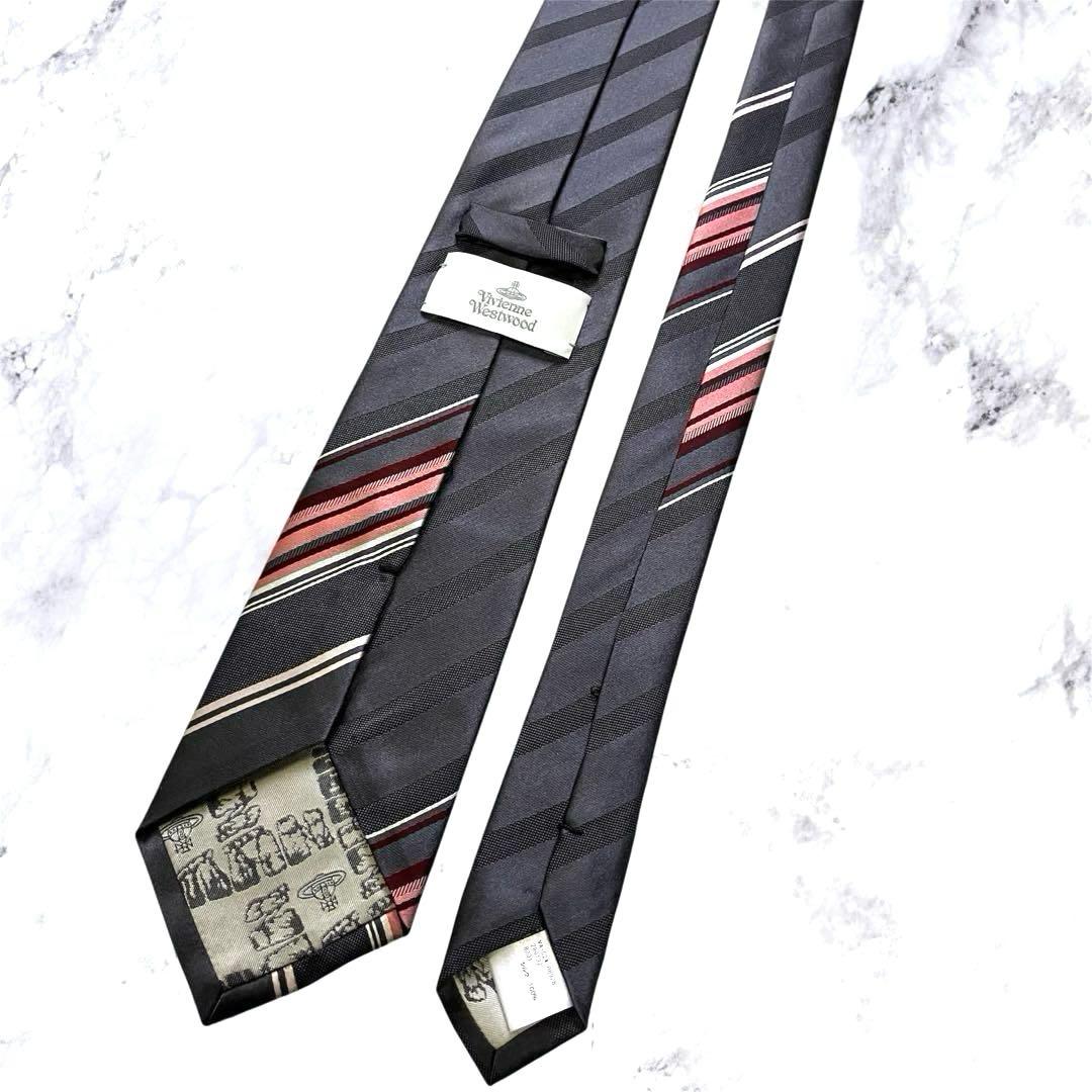 ヴィヴィアン　ウエストウッド　ネクタイ　ストライプ　オーブ　シルク
