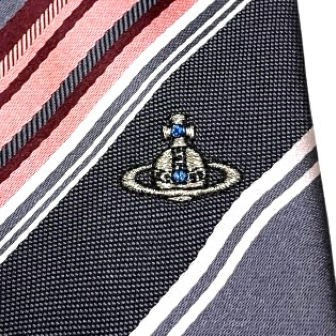 ヴィヴィアン　ウエストウッド　ネクタイ　ストライプ　オーブ　シルク